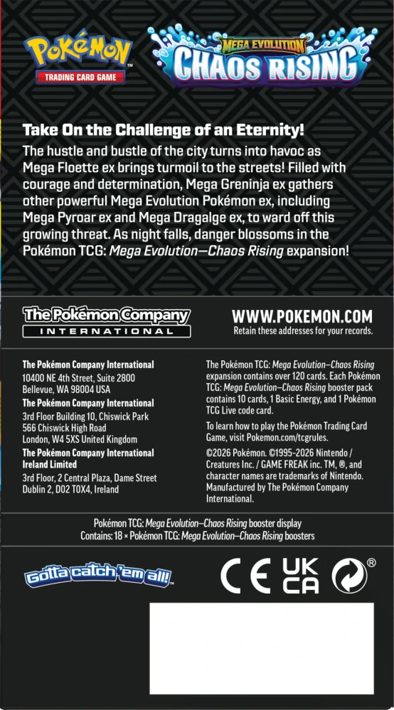 Pokémon Chaos rising booster box 36 boosterů